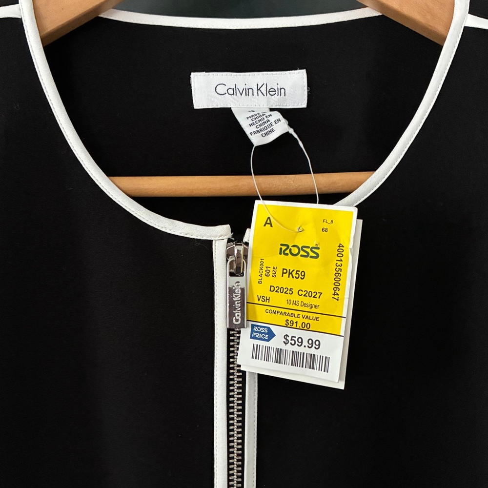 Calvin Klein Black Jacket with White Trim - Picture 3 of 5